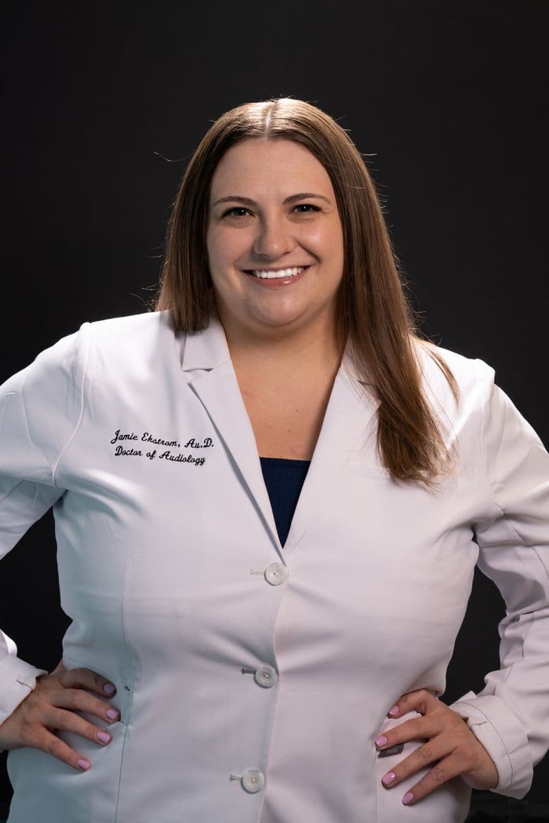 Dr. Jamie Ekstrom, Doctor of Audiology specializing in tinnitus care at Sounds of Life Hearing Center in Painesville, Ohio